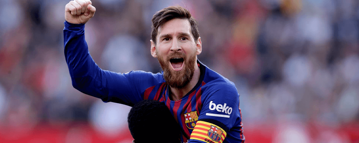 比赛中欢呼的梅西Lionel Messi